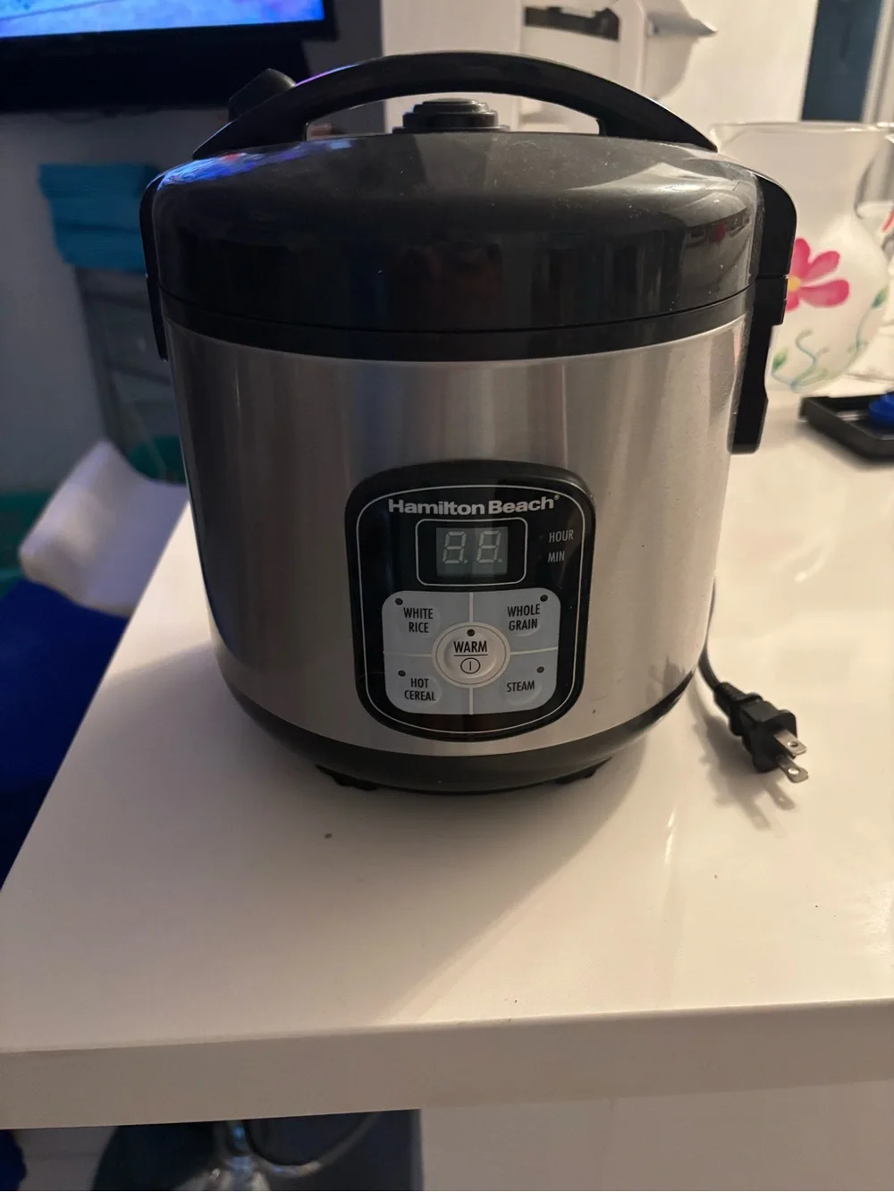 Hamilton Beach Black and Silver Electric Rice Cooker